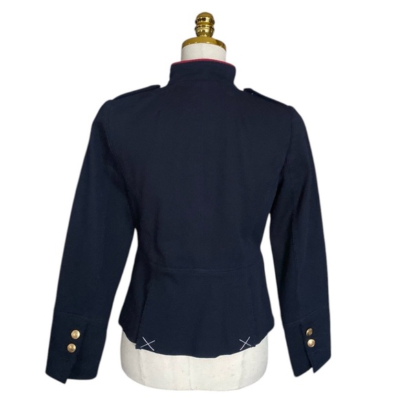 TALBOTS Women’s Classic Modest Navy Compact Military Twill Cotton Jacket Size 2 - Picture 8 of 12